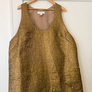 Textured Metallic Gold Sleeveless Tunic